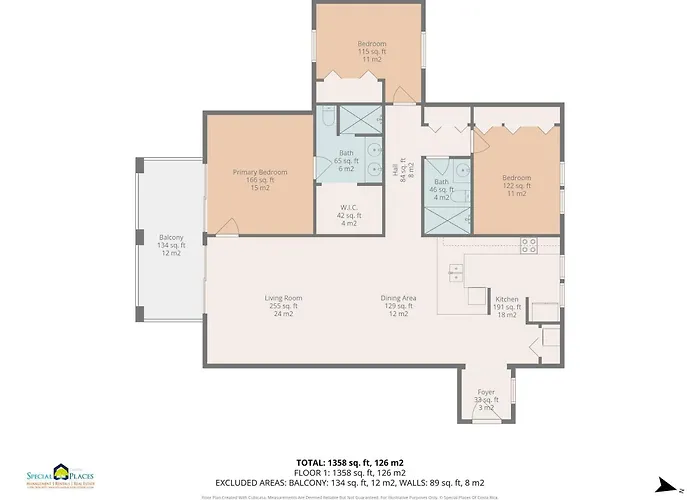 3-bedroom 2-bath Overlooking Pool